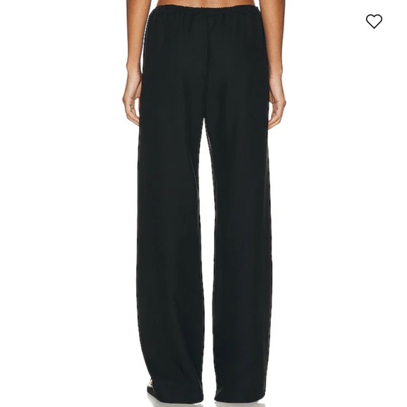 Enza Costa Twill Everywhere Pant Tencel Linen Cotton Pull On Elastic Waist Black - Picture 4 of 5